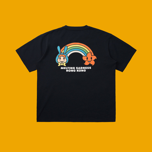 Melting Sadness Karoro&Rainbow Complexcon限定彩虹印花短袖T恤