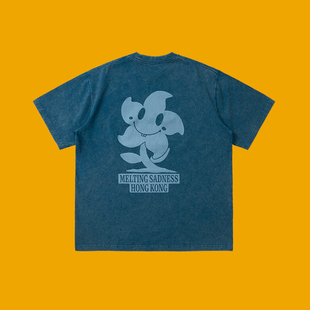 Melting Sadness Karoro Flower Complexcon限定洗水印花短袖T恤