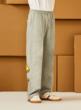 Melting Sadness春季穿搭休闲显瘦直筒裤图形长卫裤