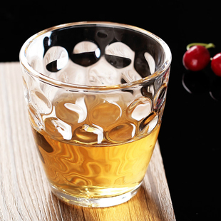 雨点杯玻璃水杯果汁杯牛奶杯珠点啤酒杯家用茶杯钢化透明圆珠点