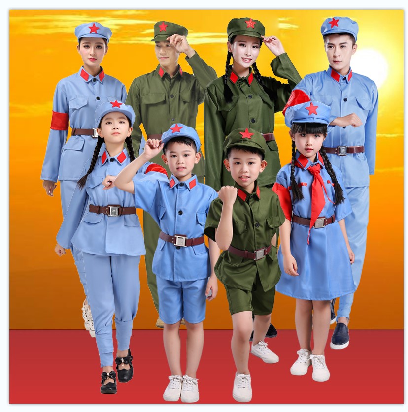 红军演出服装儿童小红军军装闪闪红星舞蹈服舞台表演红卫兵八路军