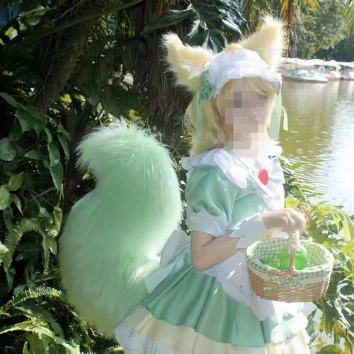 王者荣耀cos兽尾妲己女仆咖啡星元甜心cosplay二次元长度80厘米