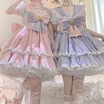 星光甜心lolita可爱魔卡少女百变小樱洛丽塔天使COS服紫色公主裙