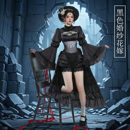 尼尔机械纪元2bcos服2b花嫁cos服2B姐黑色婚纱cosplay动漫C服女装