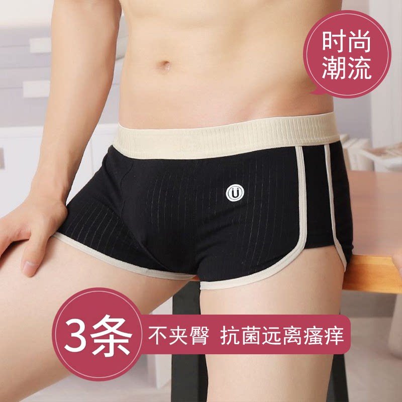 男士内裤夏季薄款纯棉抗菌透气2025新款青少年运动风男生四角短裤