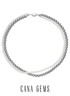 CANAGEMS珍珠圆形双层项链