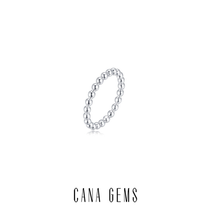 CANA GEMS【小乐定制】PD0646 珠珠戒指  时尚百搭圈圈珠银饰戒指