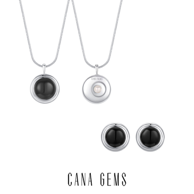 玛瑙淡水珍珠项链耳钉