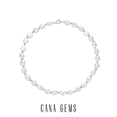 黑尖晶淡水珍珠巴洛克珍珠项链