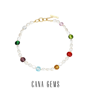 CANA 彩色琉璃巴洛克珍珠项链轻奢高级感日常百搭项链 GEMSPD0419
