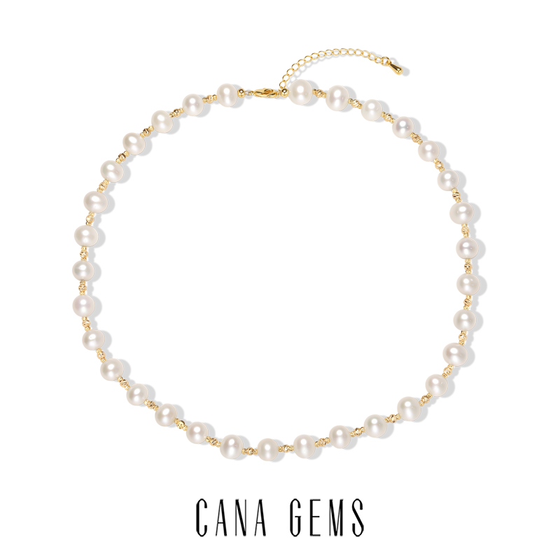 CANAGEMS金球间隔珍珠项链