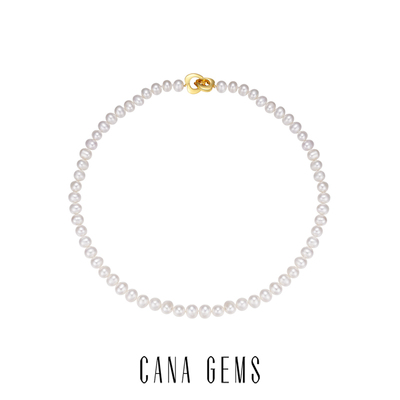 铜镀金淡水珍珠近圆无限延长