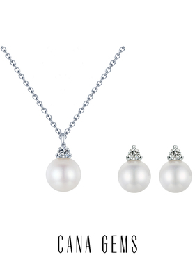 CANA GEMS戴妃纪念款珍珠项链耳钉高级感轻奢小众饰品 PD0355