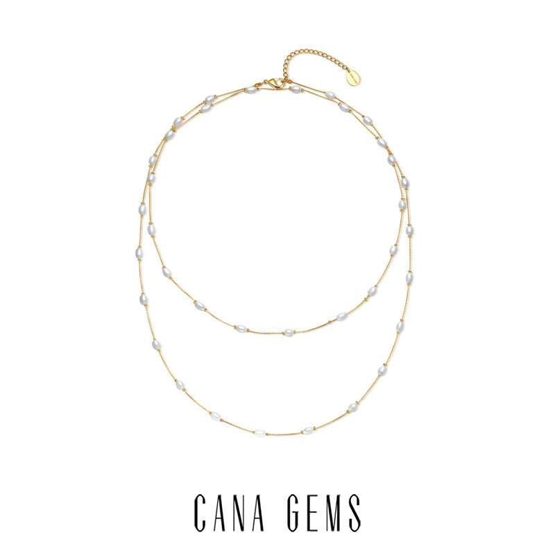 CANA GEMS PD0648 满天星珍珠毛衣链  双层珍珠简约气质百搭颈饰