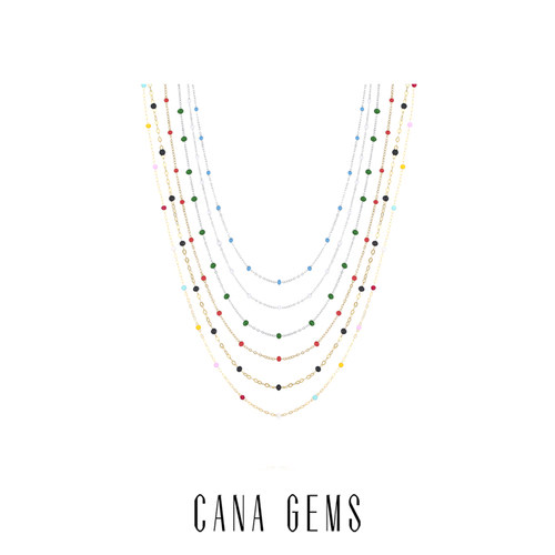 CANA GEMS【方枪枪推荐】PD0305 滴胶珐琅项链 六色可选
