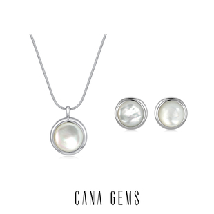 PD0513 轻奢双面淡水珍珠项链 CANA GEMS心里有你白色贝母系列