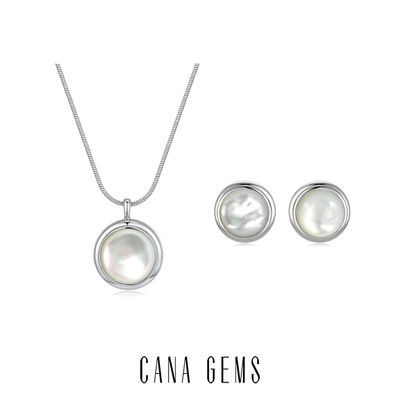 CANA GEMS心里有你白色贝母系列 轻奢双面淡水珍珠项链 PD0513