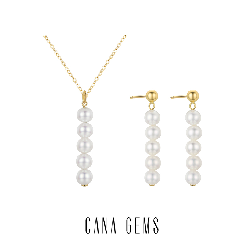 CANAGEMS18K金淡水珍珠纵向平衡