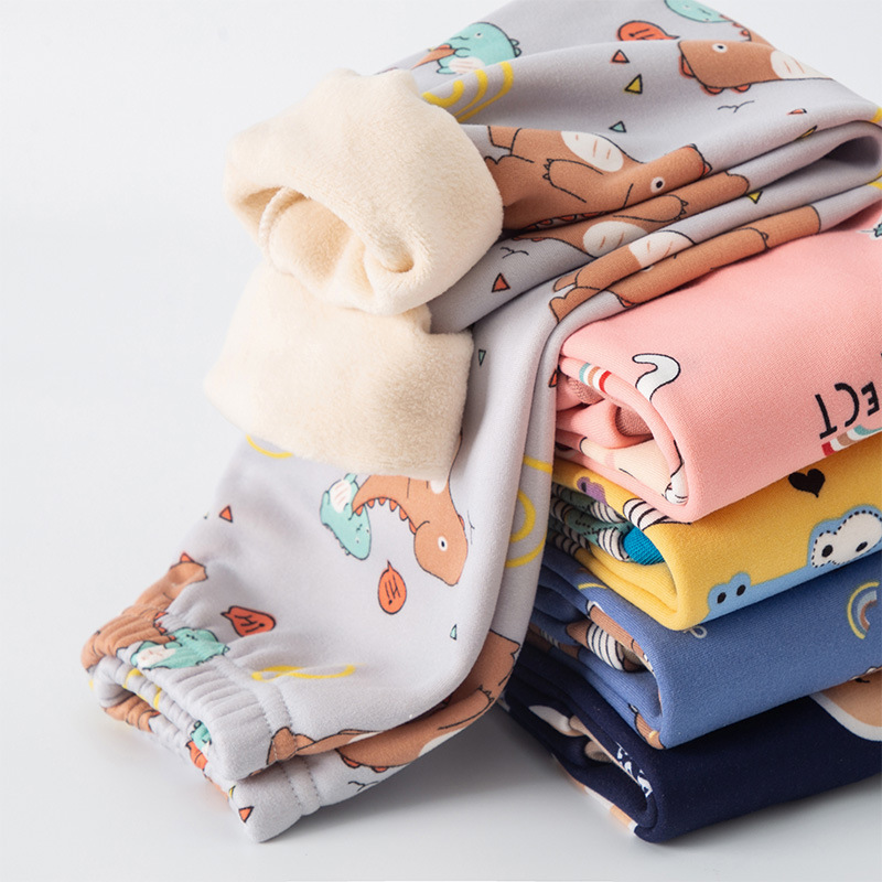 儿童保暖裤男童加绒裤子宝宝女童内穿加厚秋裤中大童打底裤内线裤