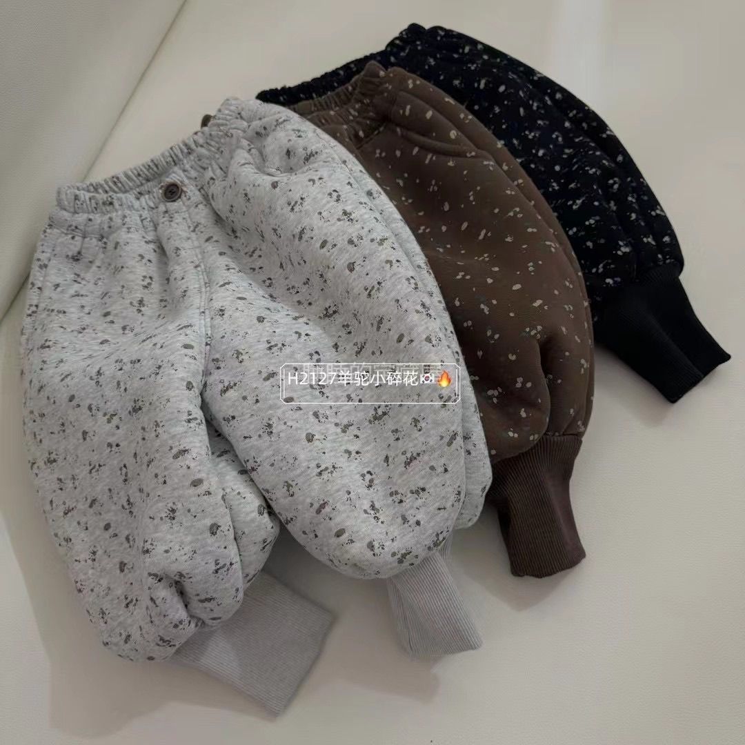 女童男童冬季裤子新款加绒秋冬加厚棉裤宝宝保暖儿童长裤0156A052