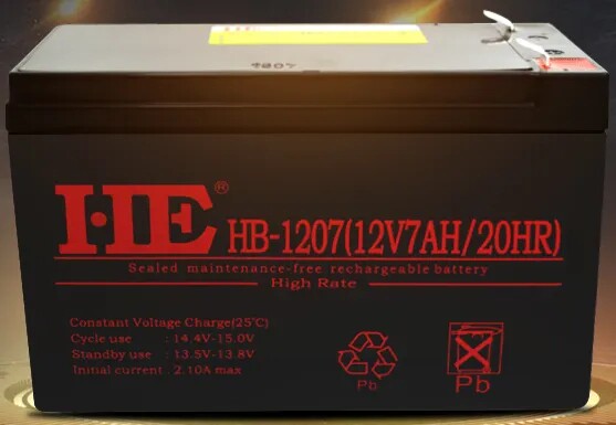 HE铅酸蓄电池HB-1207电梯 卷帘门12V7AH消防设备 录放机 收音专用