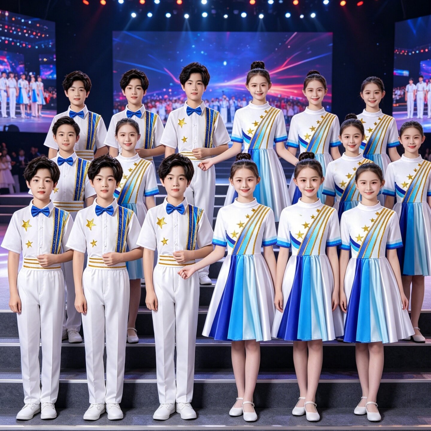 合唱团演出服女夏季学生儿童朗诵表演服装红歌小荷风采舞蹈成人