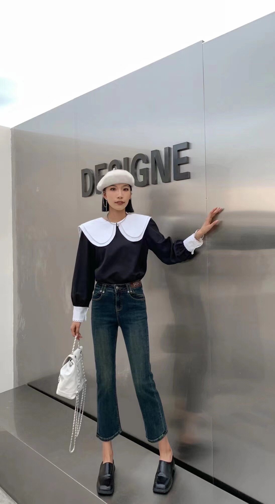 牛仔88cm显瘦百搭直筒修身九分美图片