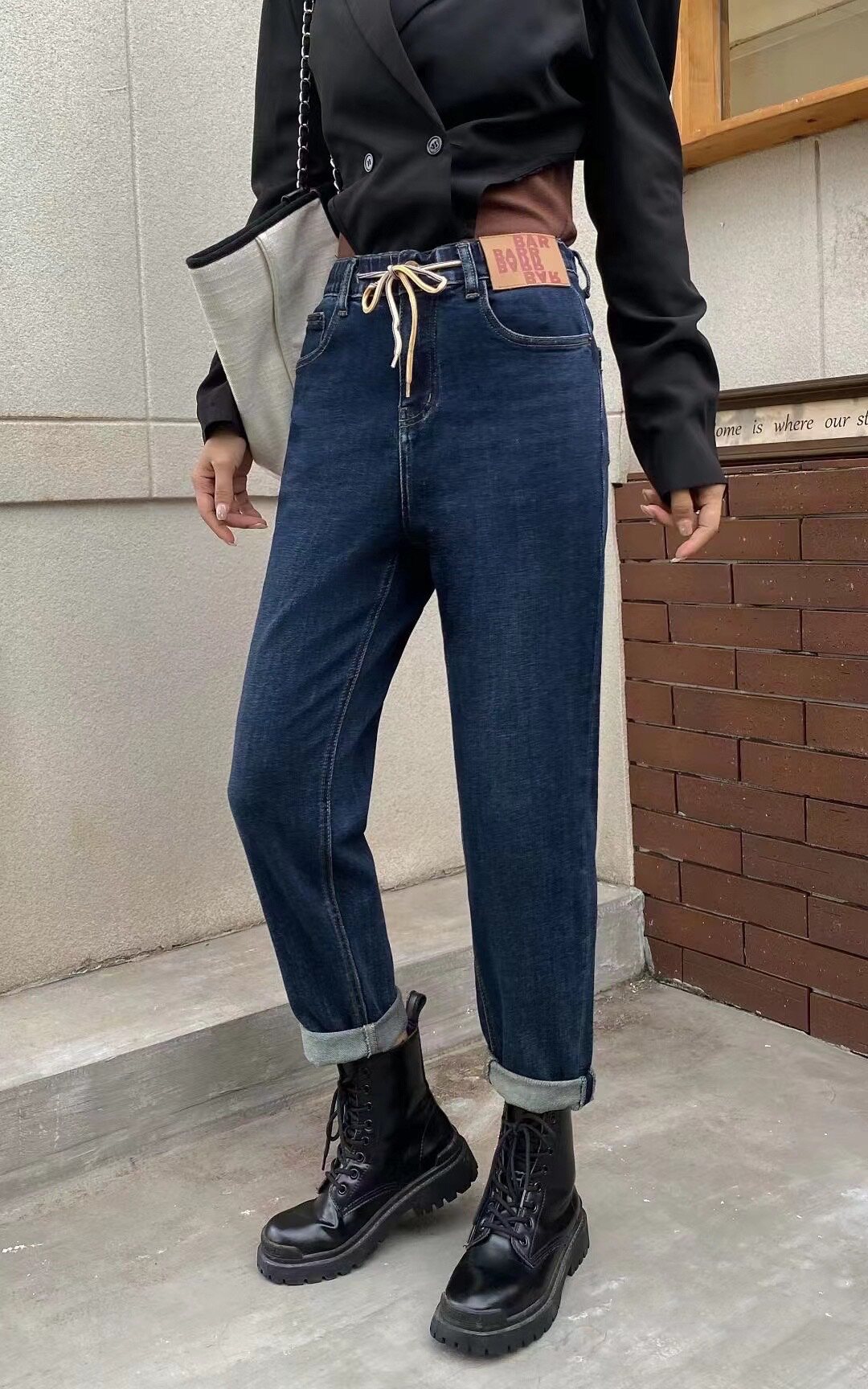 春秋垮裤松紧腰抽绳修身百搭现货