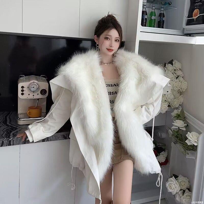 女装秋套装2022年新款棉服外套加绒加厚宽松毛毛ins潮冬季韩版