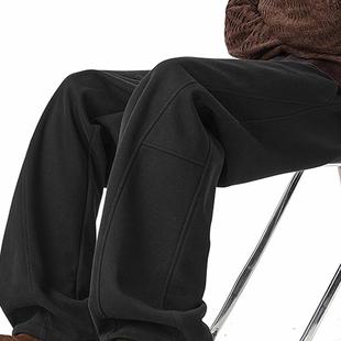 百搭直筒裤 美式 青少年运动休闲阔腿裤 男女秋冬季 重磅解构弯刀卫裤