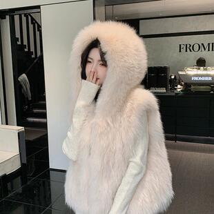 海宁秋冬女款皮草仿狐狸毛马甲时尚气质马夹短款毛毛百搭外穿坎肩