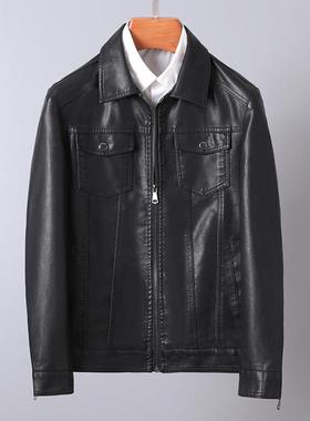 leatherjacket皮衣男士外套男皮夹克机车服青年男装韩版修身pu