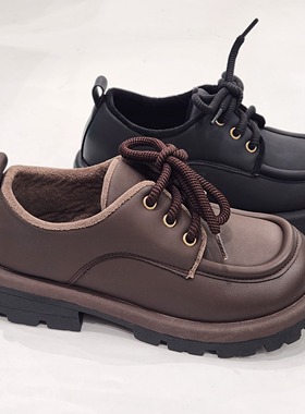 92071乐福鞋清版加绒休闲百搭系带乐福鞋