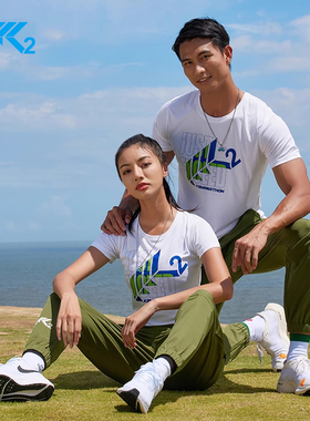 K2马拉松装备跑步t恤速干运动户外短袖男女同款晨跑圆领上衣XM138