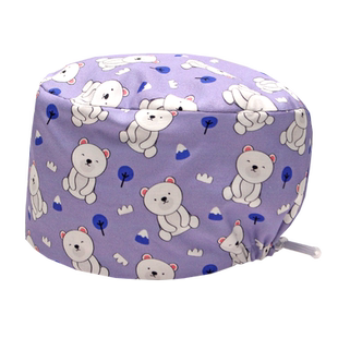 裕平鸟手术帽女纯棉大头围手术室专用帽护士花帽不压头发透气帽子