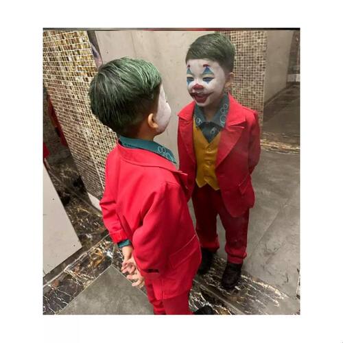 万圣节儿童服装JOKER杰昆菲尼克斯小丑西装COS服男女童表演服套装
