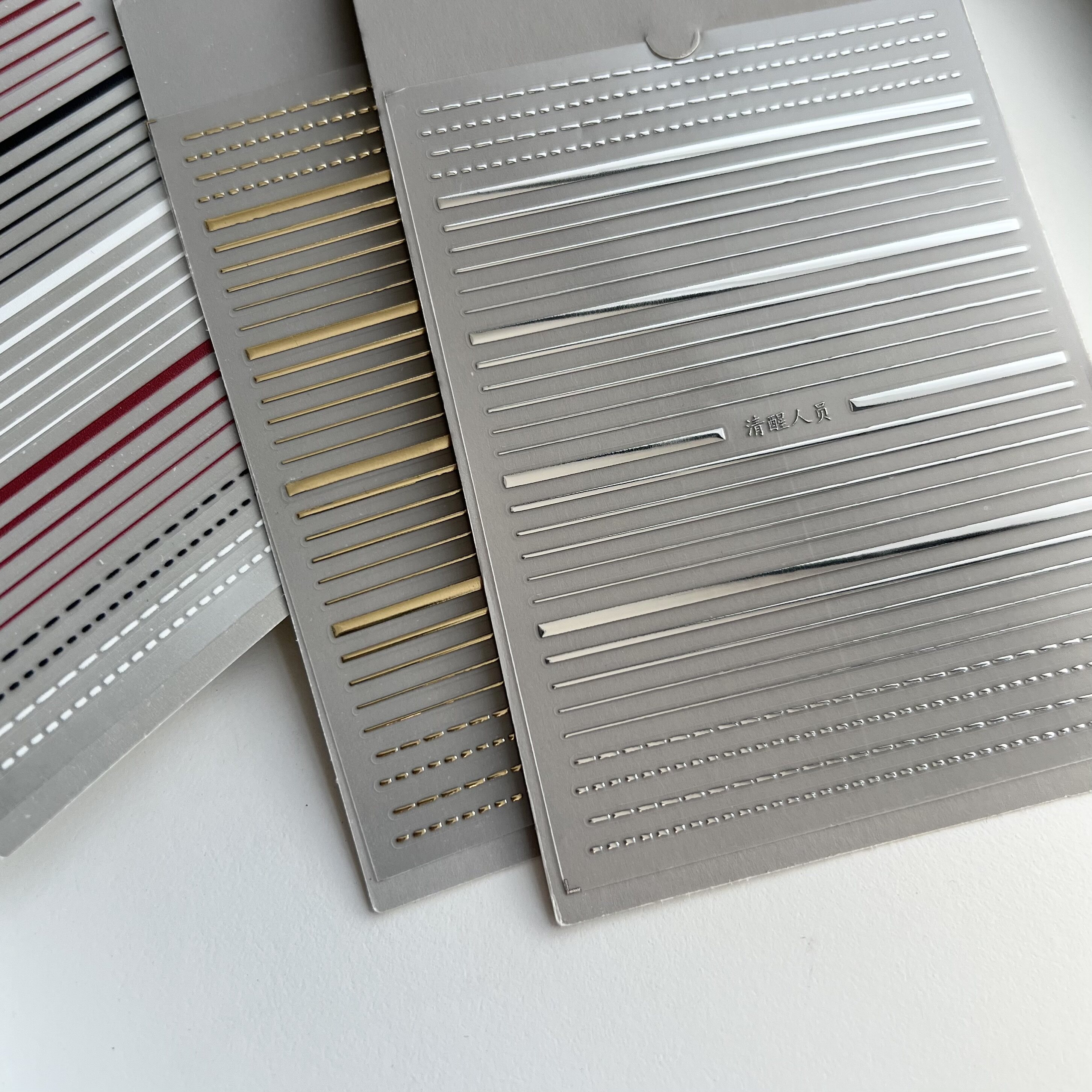 极简diy直线线条美甲贴纸