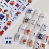 篮球体育生 清醒人员 运动男生NBA全明星美甲贴纸男生指甲贴花