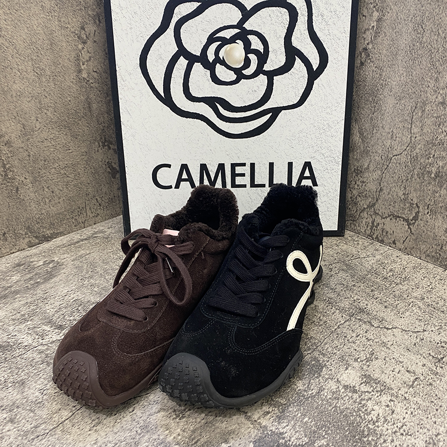 德训运动加绒休闲鞋拼色