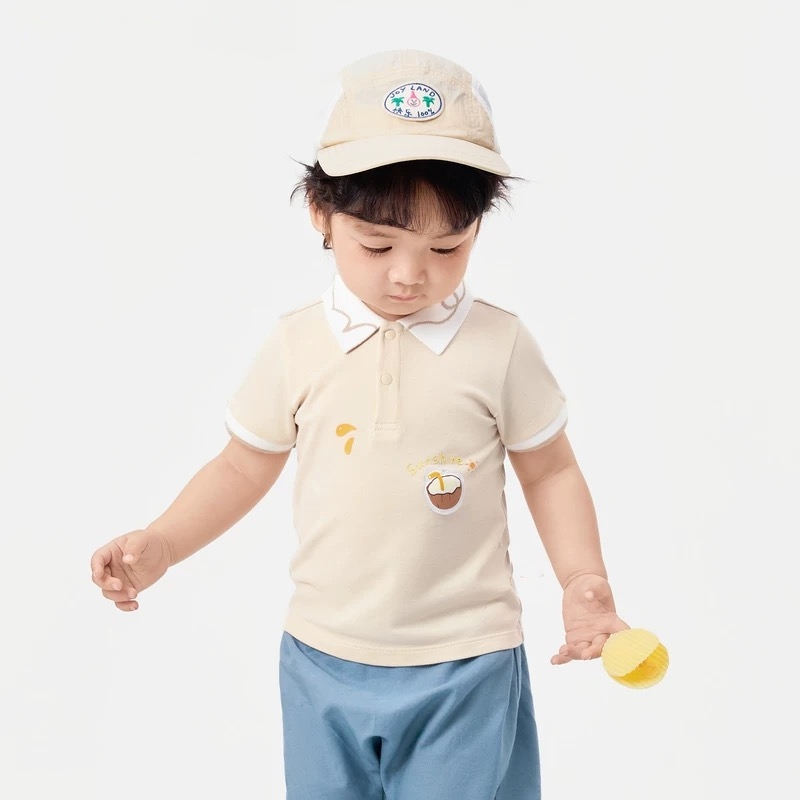 品牌折扣儿童短袖t恤宝宝上衣男童polo衫2025新款婴儿夏装打底衫