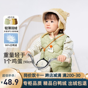 宝宝羽绒马甲外穿婴儿背心内胆2023新款男童女童秋冬马夹儿童童装