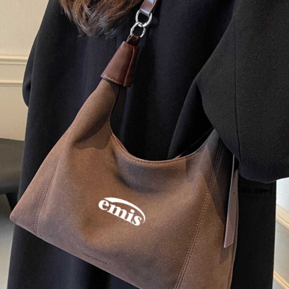 emis百搭麂皮绒包秋冬时尚大容量