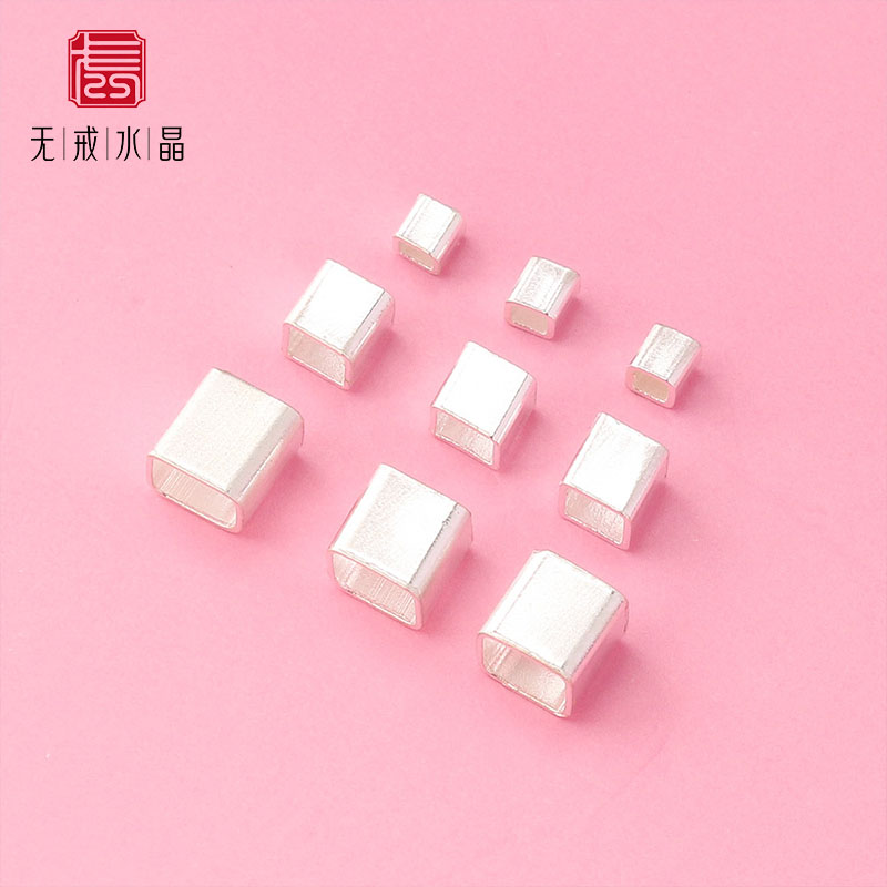 『无戒』S925纯银散珠子方形隔珠碎银子手链材料diy串珠配件