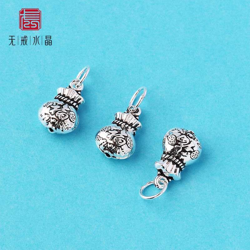 『无戒』s925纯银复古泰银小福袋吊坠手链挂件diy手链配件材料