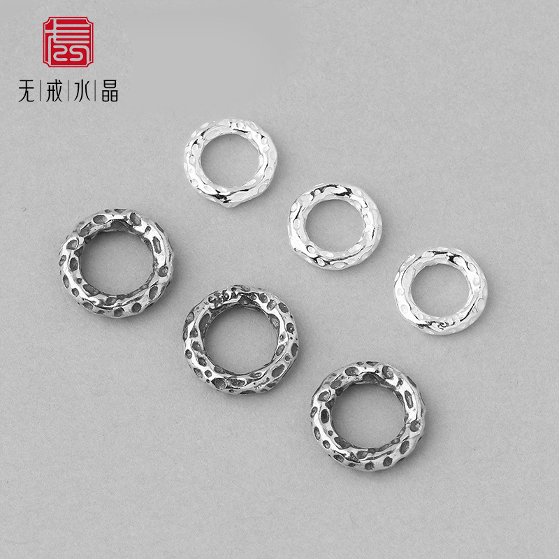 无戒纯银隔片隔珠锤纹圈