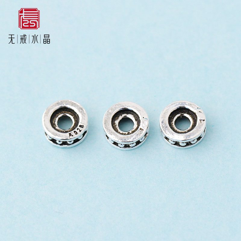 『无戒』S925纯银diy饰品配件泰银复古隔片串珠银隔珠垫片手串