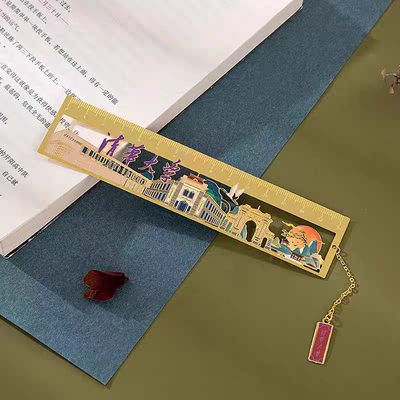 清华北大国潮古风插画镂空金属大学名校书签定制刻字创意学生文具