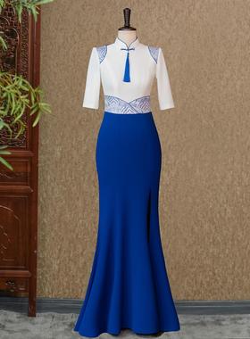 云水若蓝-（隆佳秀走秀旗袍112008）