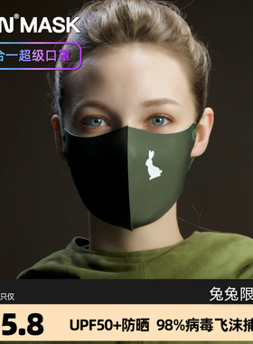BBN超级口罩兔兔款秋冬防飞沫防晒可水洗防尘pm2.5立体女高颜值