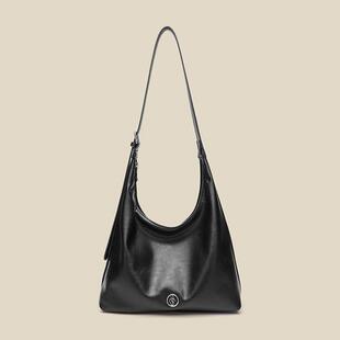 图南包植鞣皮hobo包包休闲通勤单肩腋下包女单肩斜挎饺子包